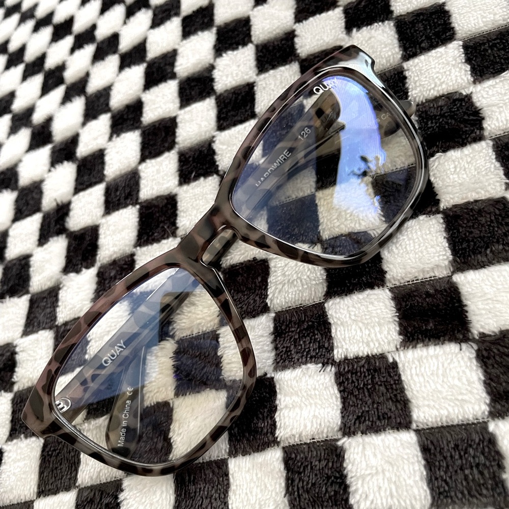 Quay Australia leopard print hardwire blue light glasses